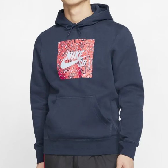 Nike Other - Nike SB Triangle GFX Men's Skateboard Pullover Hoodie - Navy Blue